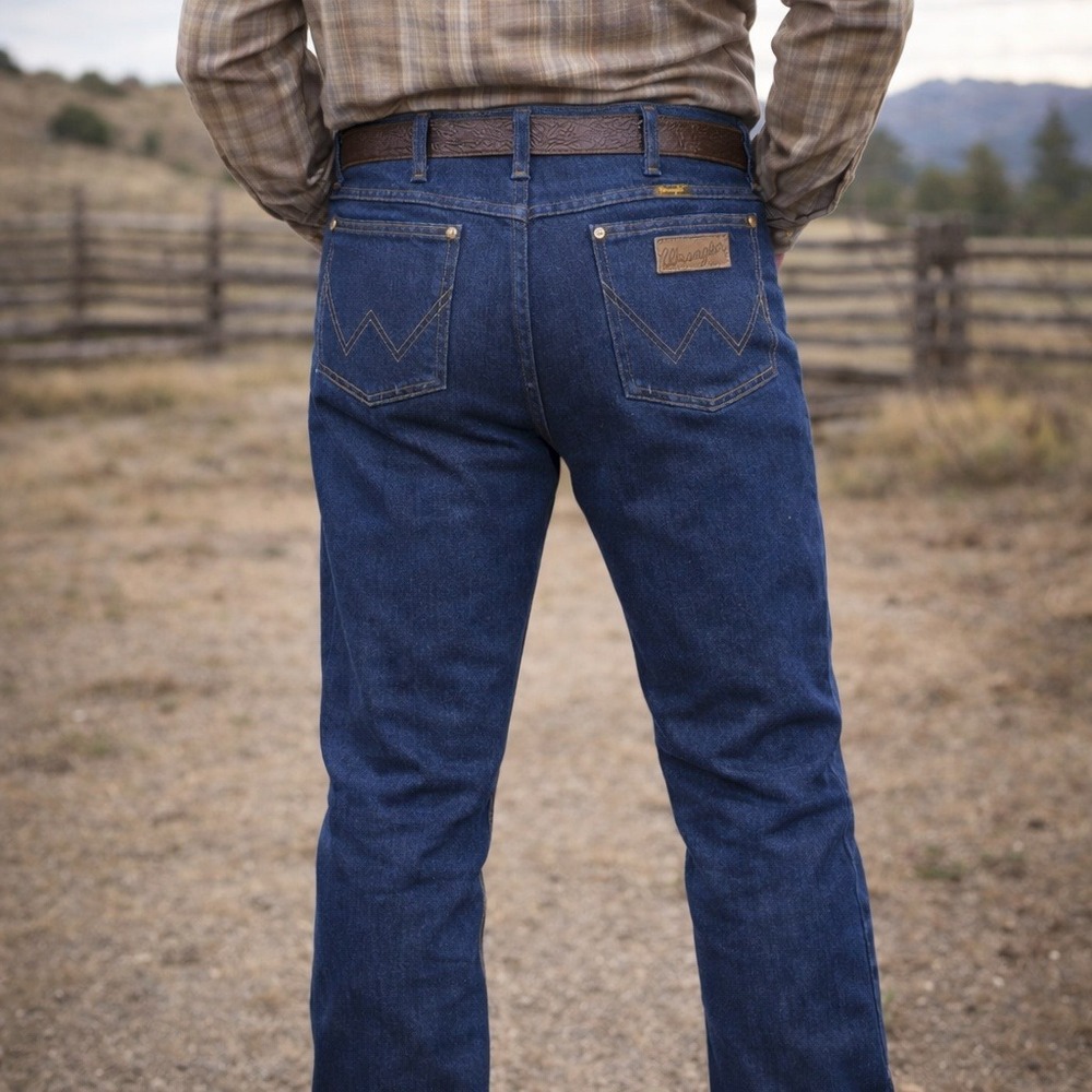 Wrangler Jeans Mens 32x34 Blue Slim Fit‎ Cowboy Cut Denim Western Rodeo 36MWZPD